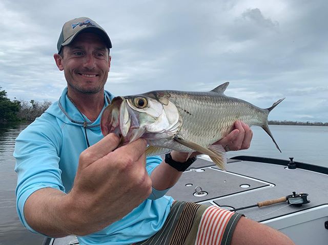 Nothing better than witnessing the excitement of an angler&rsquo;s first tarpon #tarpon #flyfishing #floridakeys