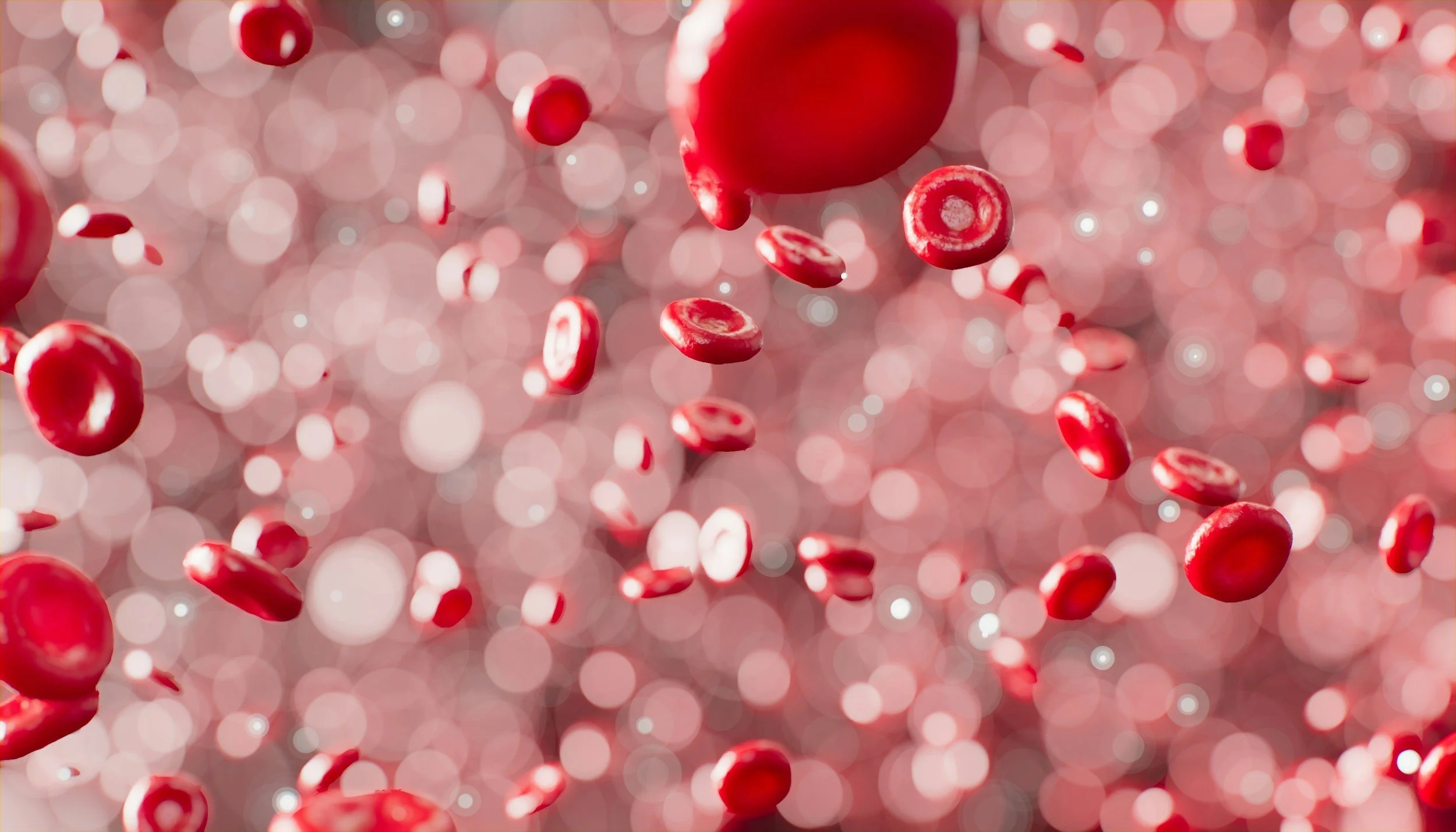Red blood cells floating in blood.