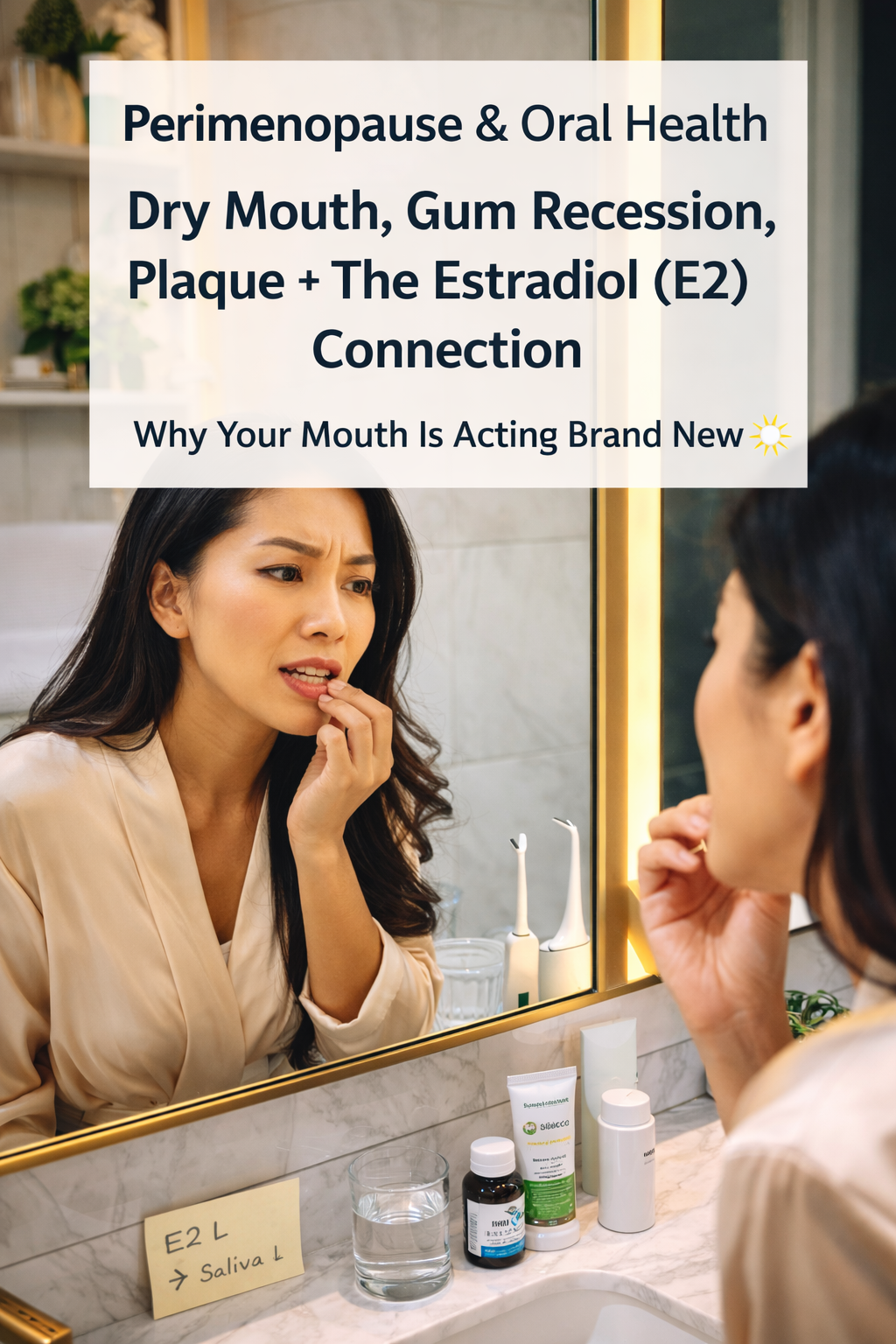 Perimenopause &amp; Oral Health: Dry Mouth, Gum Recession, Plaque + The Estradiol (E2) Connection