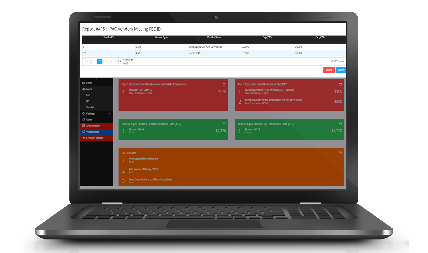 Crimson Features — Crimson for PACs