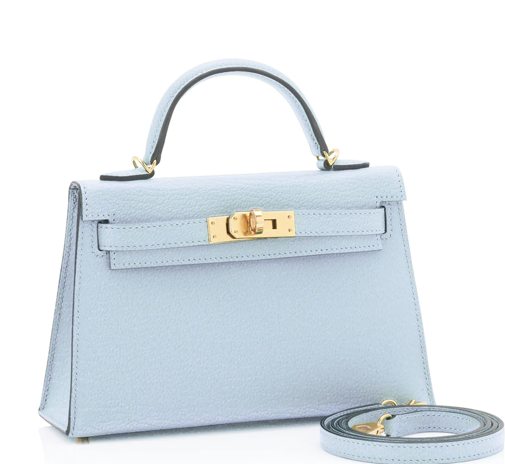 Hermès 2017 Chevre Mini Kelly Sellier II 20 - Blue Handle Bags, Handbags -  HER204817