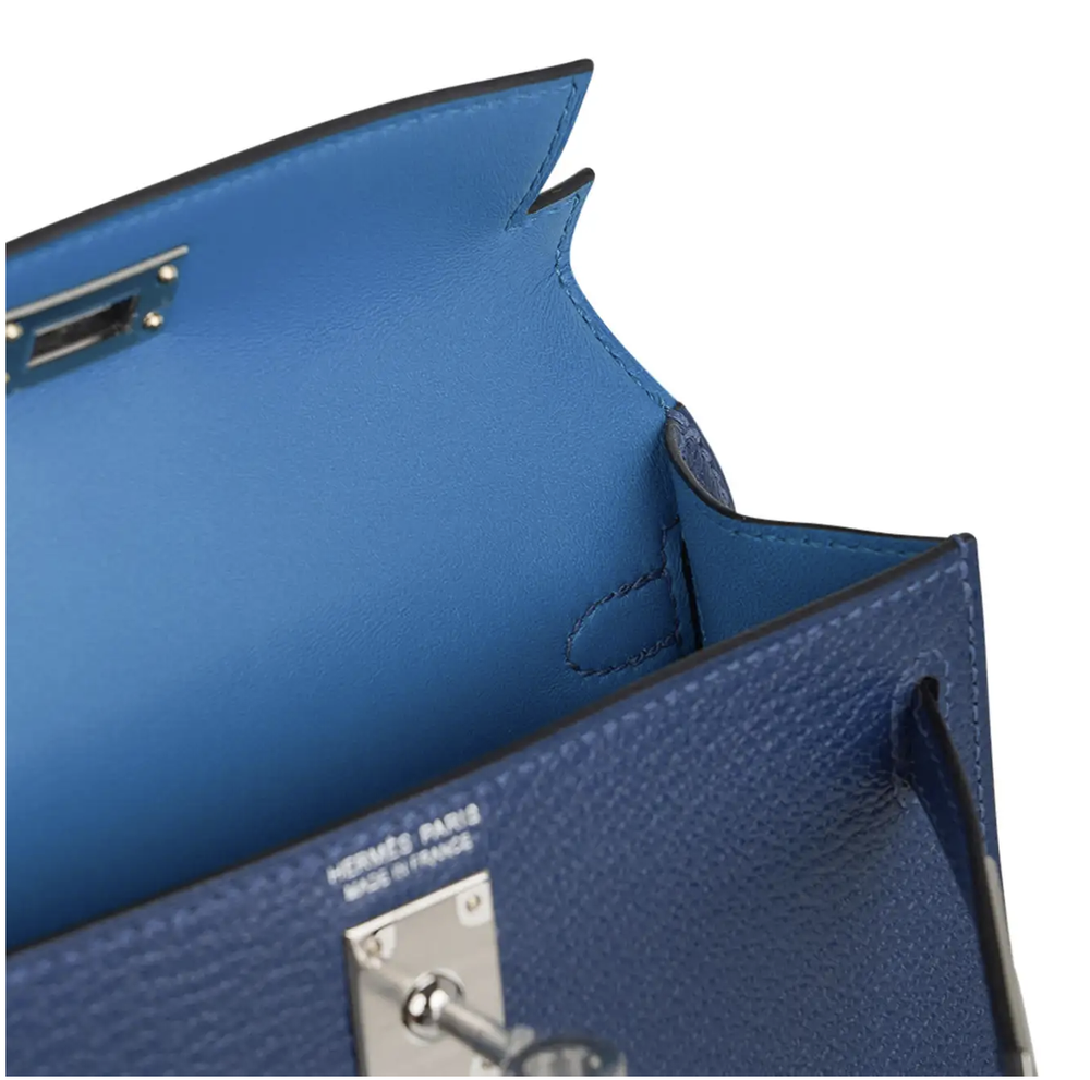 Hermès Kelly Limited Edition 20 Bleu Glacier/Bleu Pale Verso Epsom  Palladium Hardware PHW