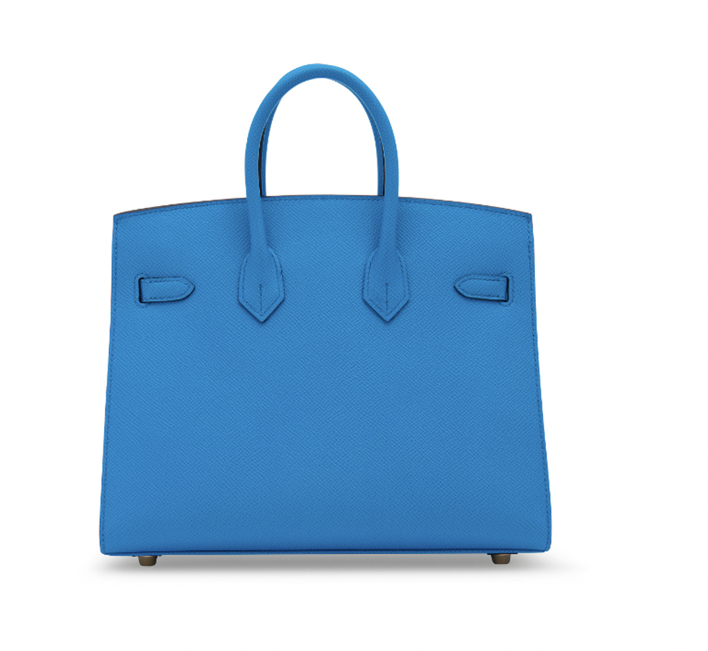 Hermès Birkin 25cm Bleu Frida Sellier Epsom Leather with Gold Hardware —  AMAIA