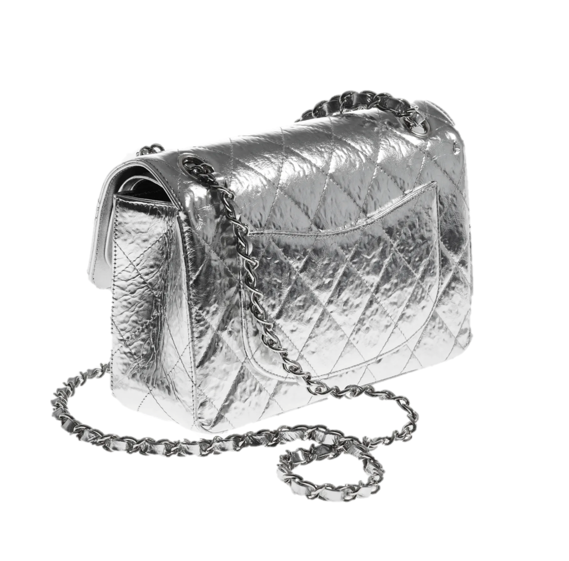 Chanel Metallic Silver Quilted Lambskin Small Classic Double Flap Silver  Hardware 2021 Available For Immediate Sale At Sothebys