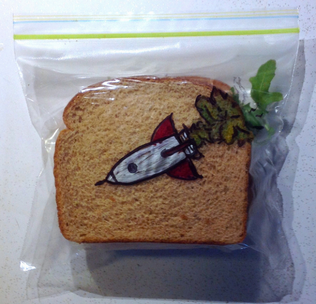 Check out how the lettuce looks like it is part of the rocket’s exhaust.