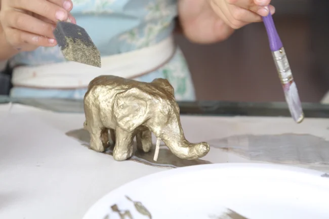 I chose an elephant to paint gold