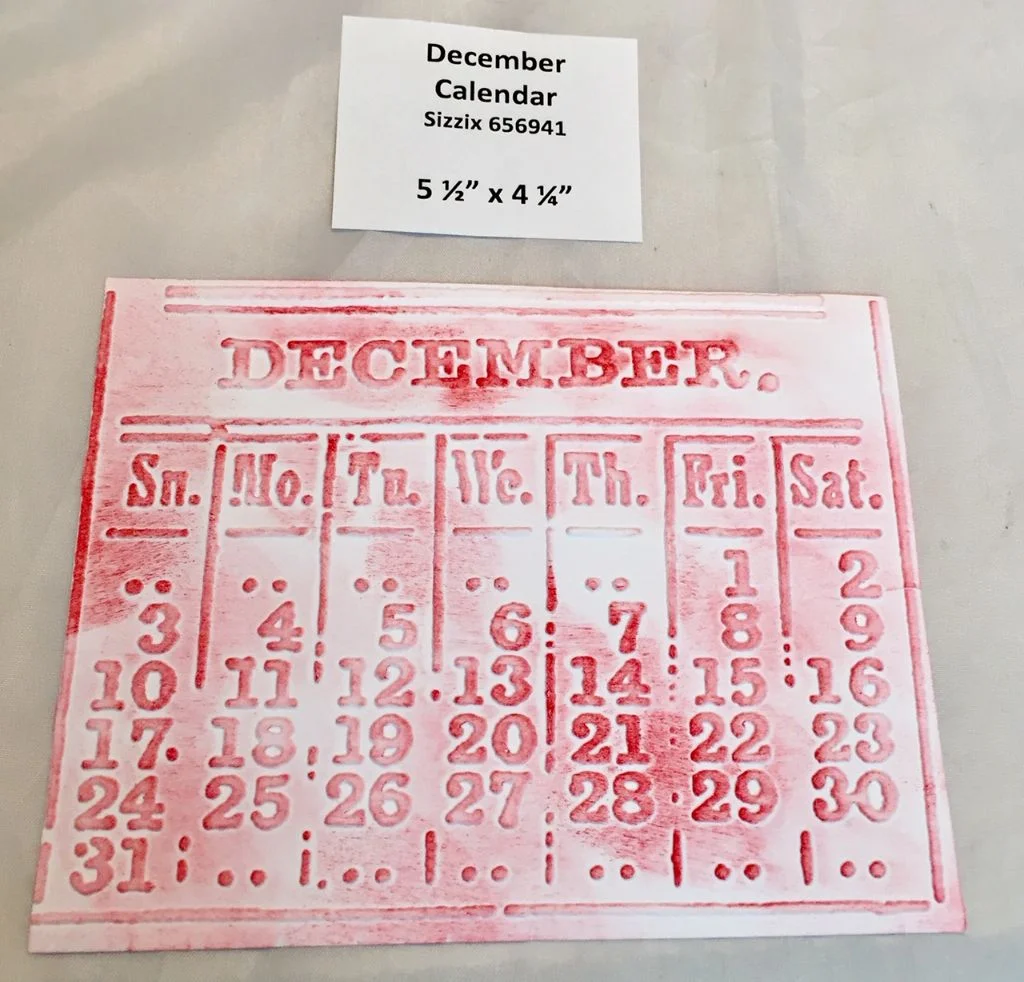 December Calendar Embossed Panels * Set of Eight — The Die Cut Shop