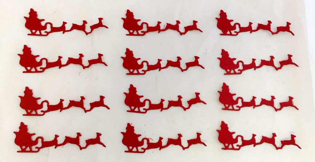 Mini Santa and Sleigh * Set of Twelve * Red Cardstock or Red Foam — The Die  Cut Shop