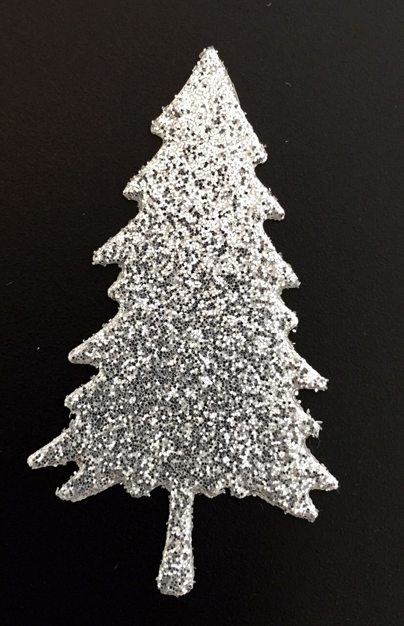Mini Trees * Set of 24 * Silver Glitter Cardstock — The Die Cut Shop