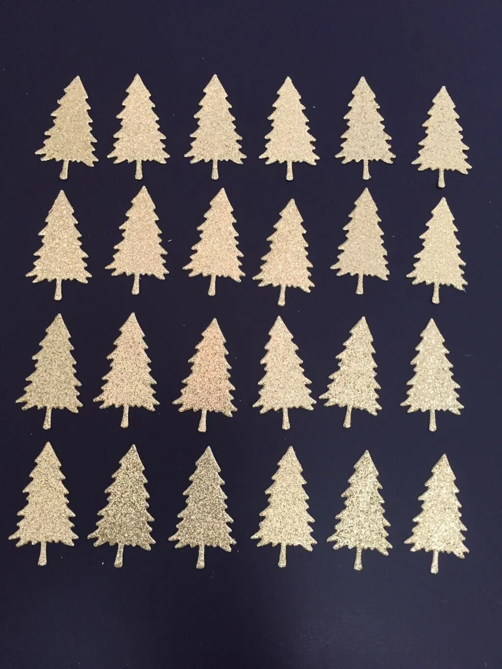 Gold glitter mini trees