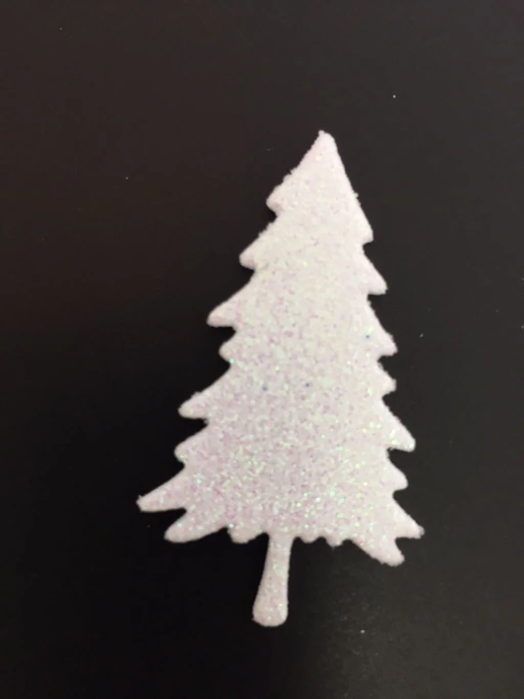 white glitter foam mini trees