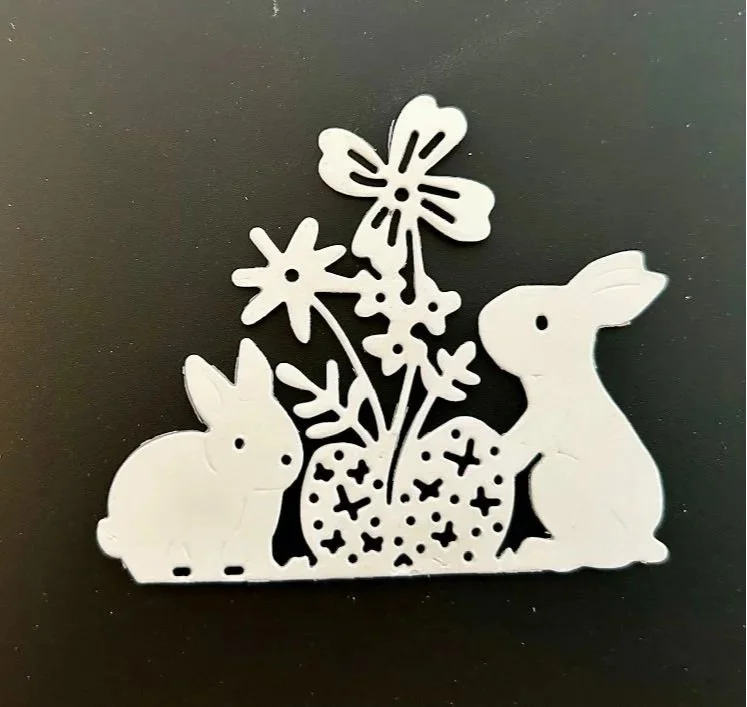 Easter Bunnies with Flowers