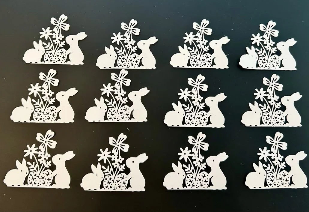 Easter Bunnies with Flowers