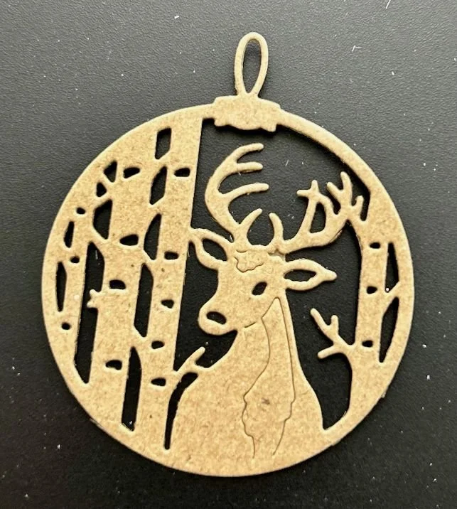 deer and birch ornament