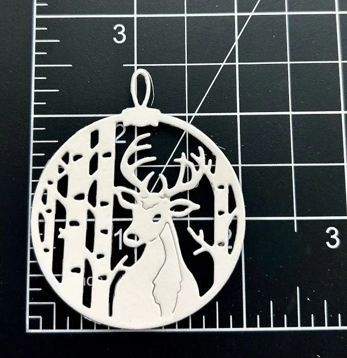 deer and birch ornament