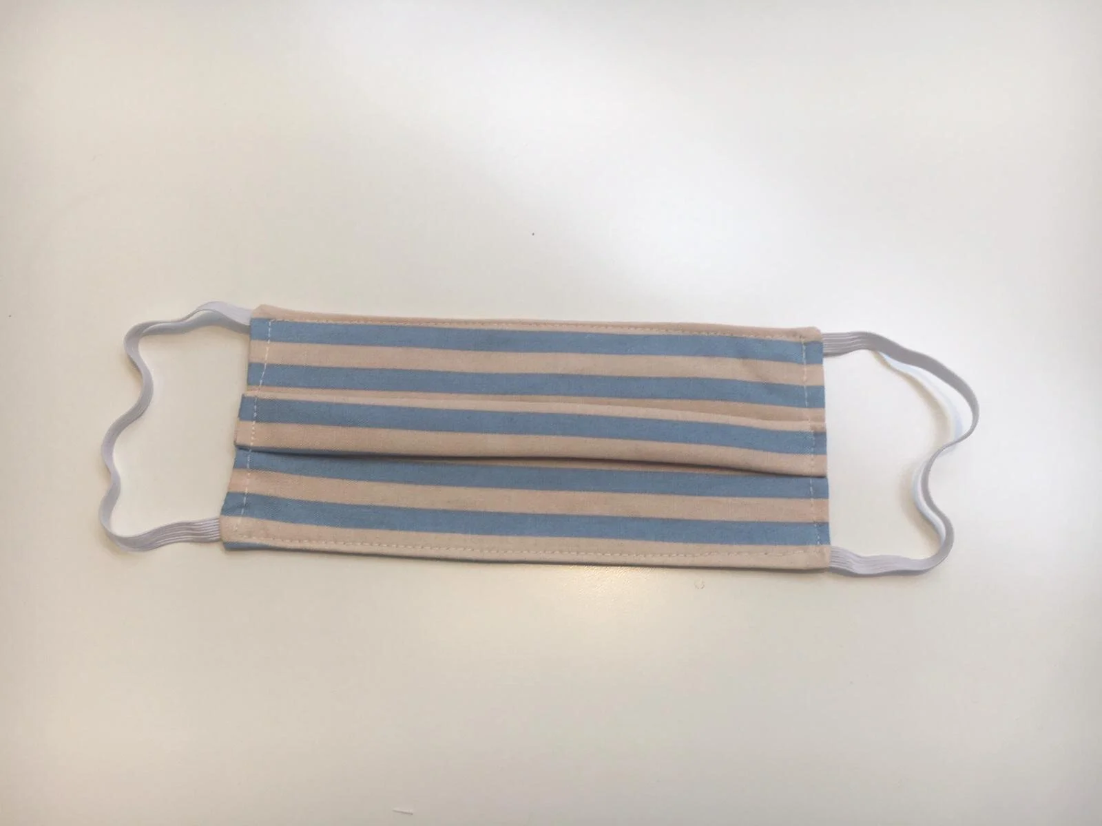 kids: blue & cream stripes masks