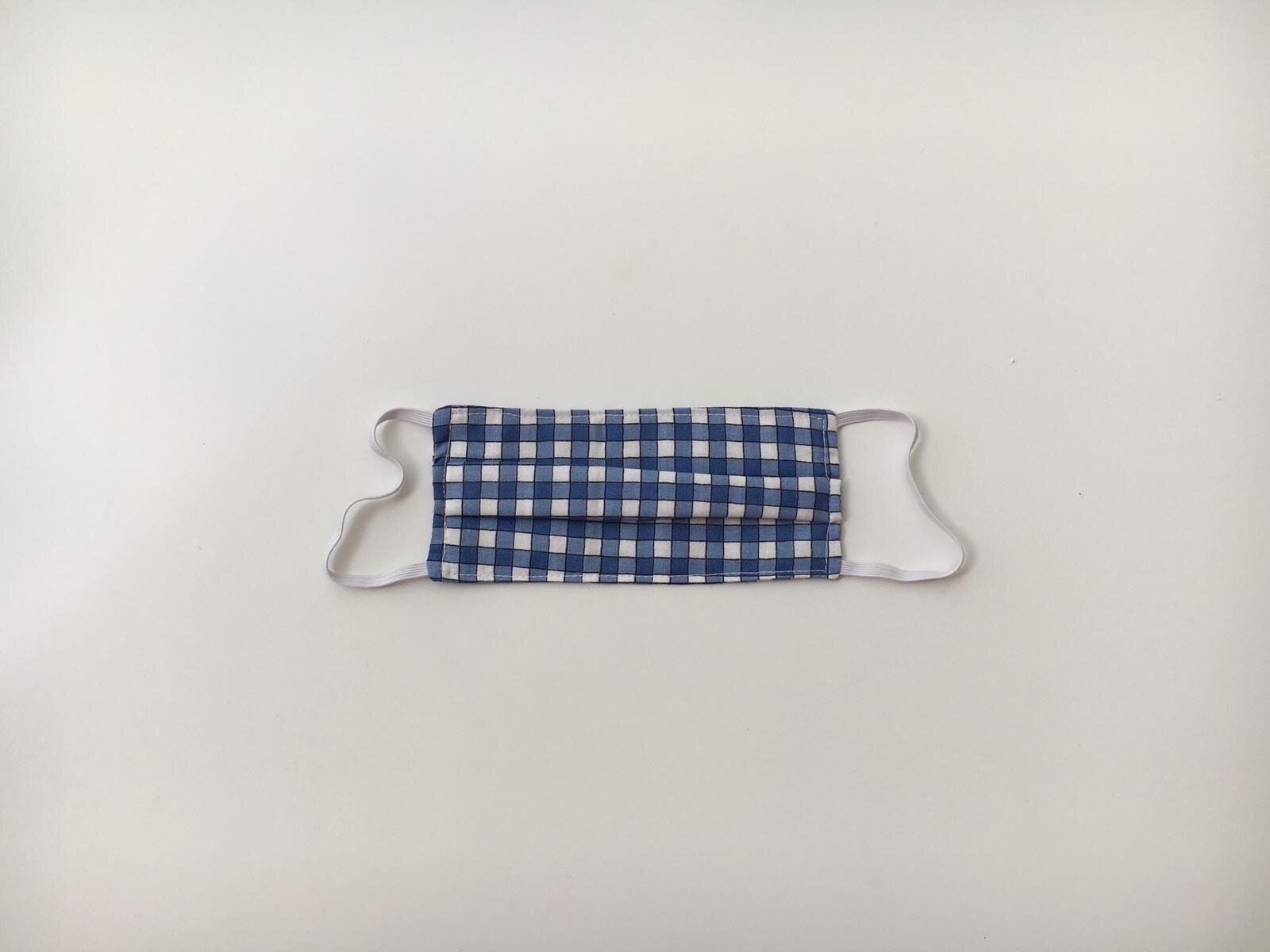 kids: blue gingham masks