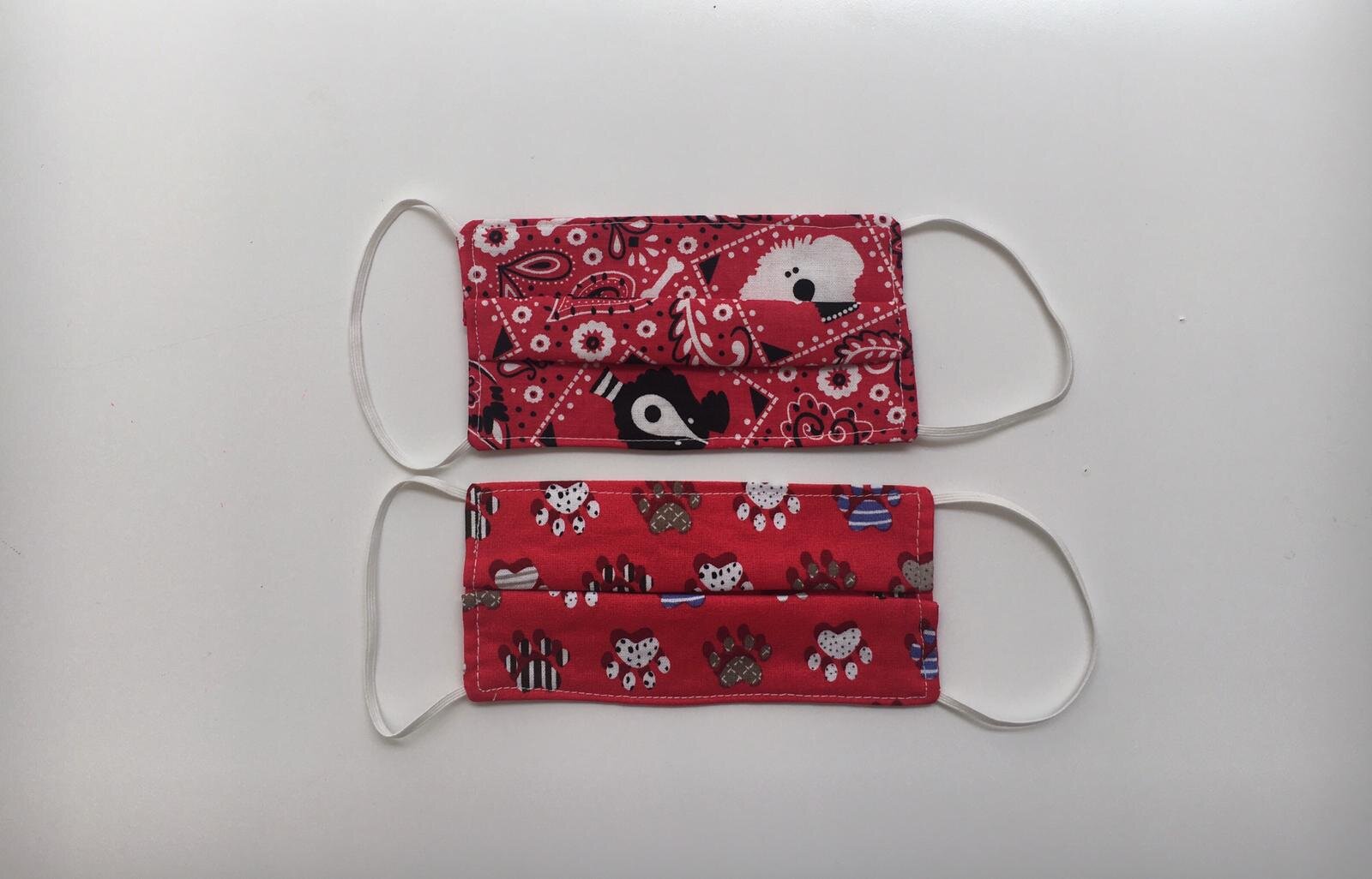 toddler: reversible red doggy masks