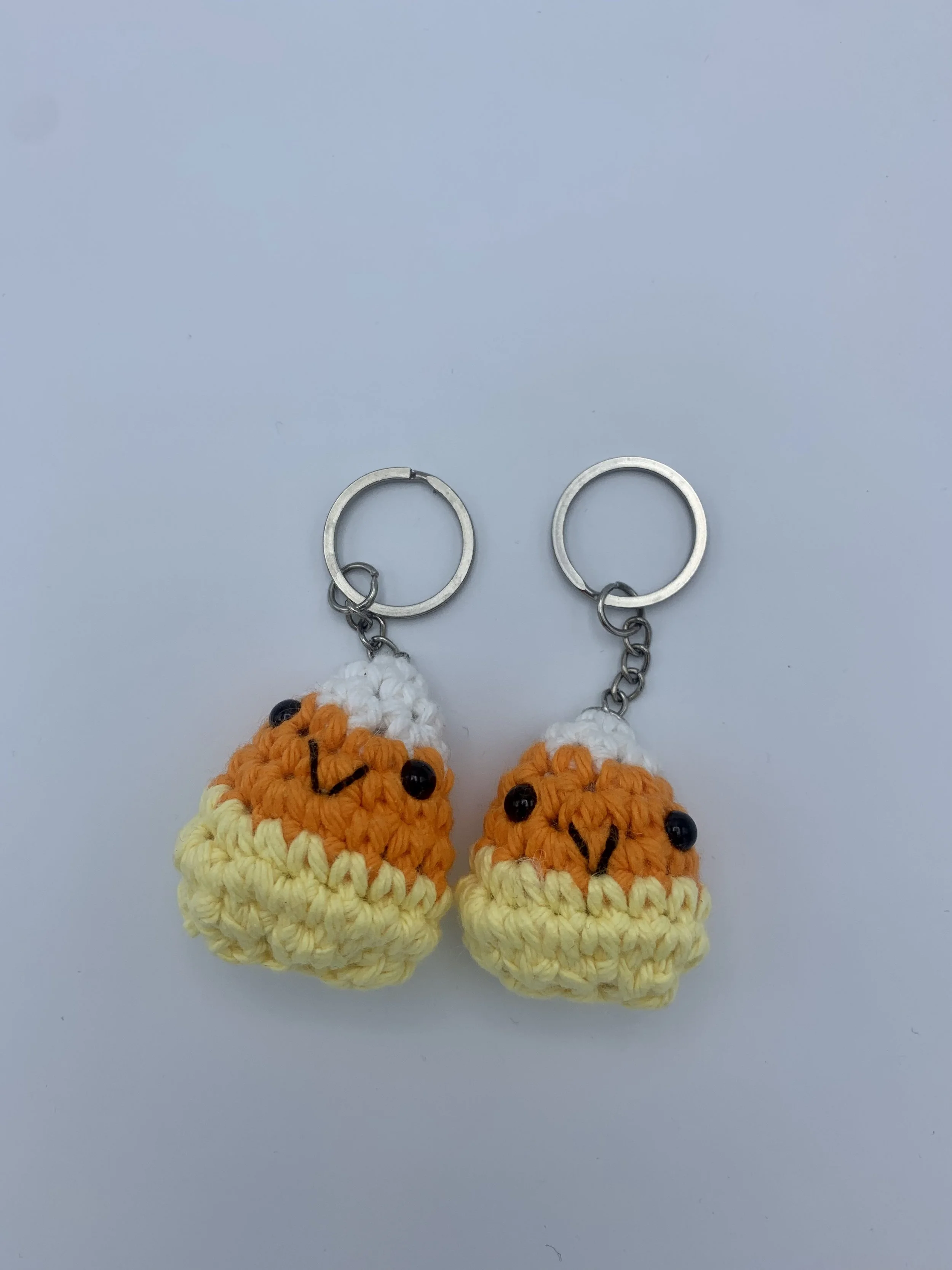 candy corn face keychain