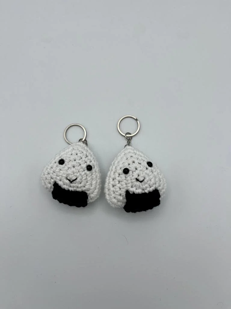 flat onigiri keychain
