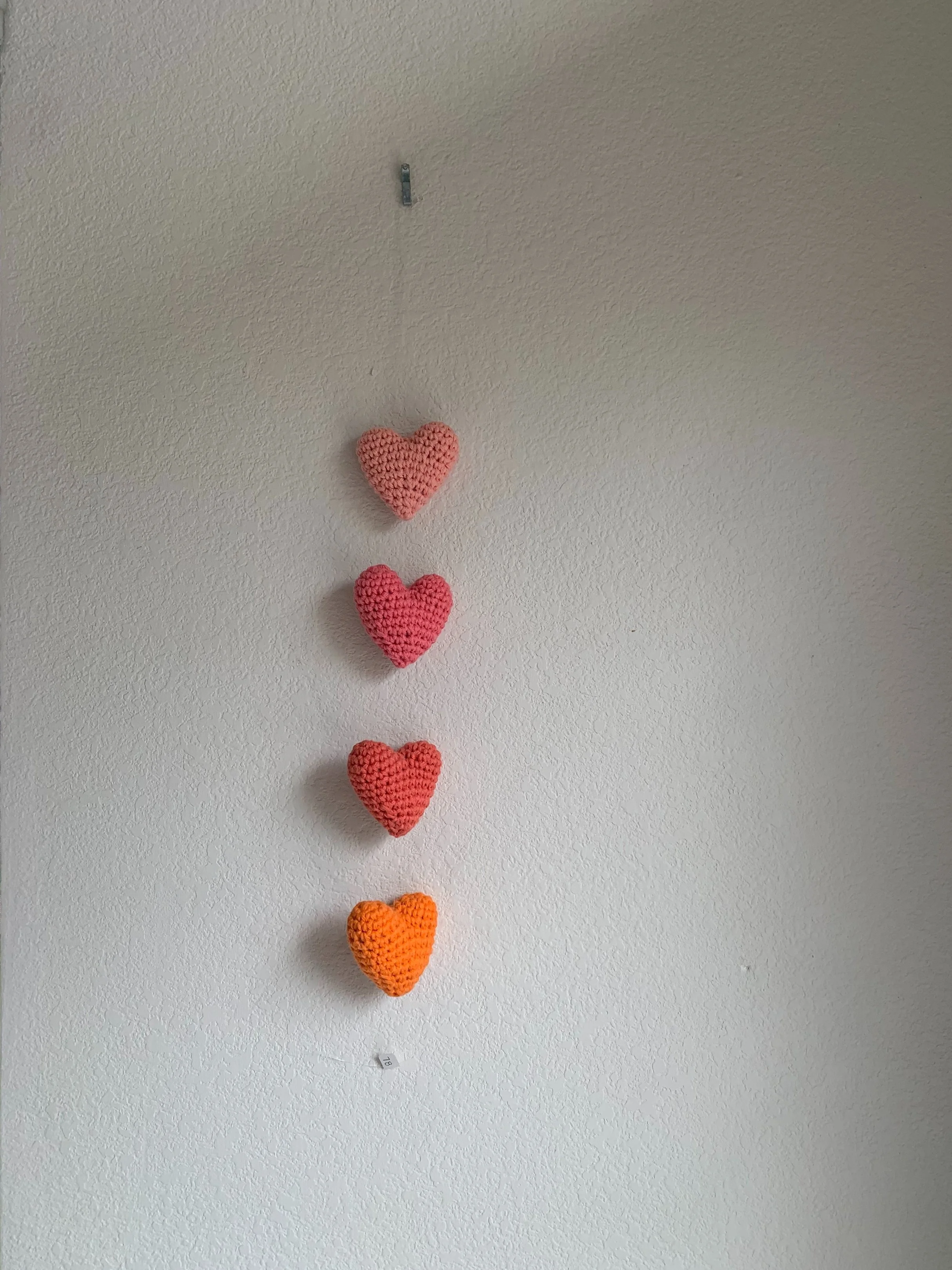 hanging orange ombre hearts