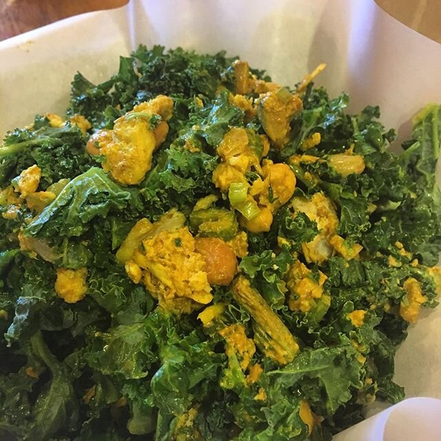Curry chicken kale salad!