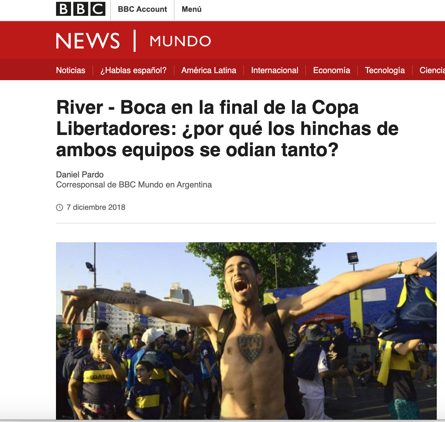BBC Mundo (Argentina) 07 Dec 2018. 