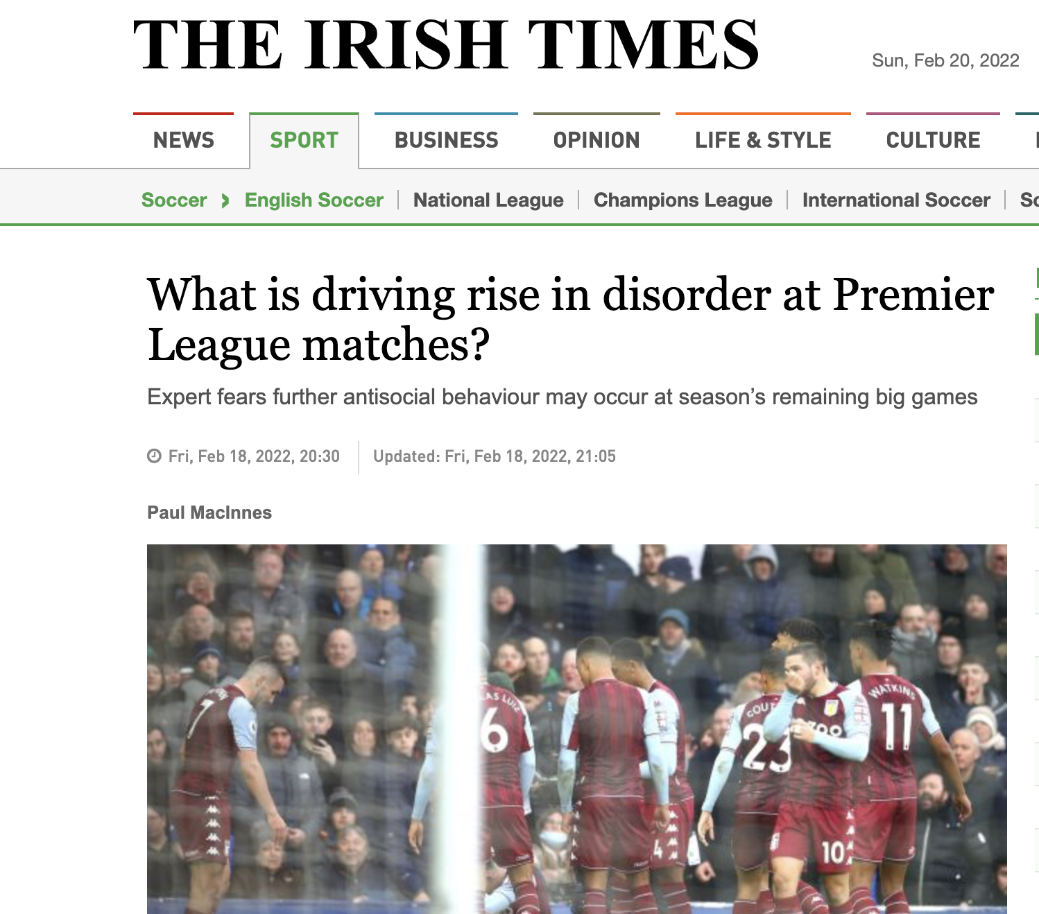 The Irish Times (Ireland) 18 Feb 2022.