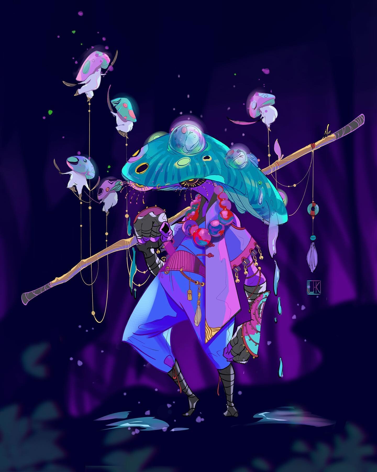 There is something a bit different :) #mushroomfighter for my #cdchallenge 💜💜

He is a strong kung fu master with some little mushroom baby helpers. Those little ones do not have much damage power but can release poison gas which slow down or somet