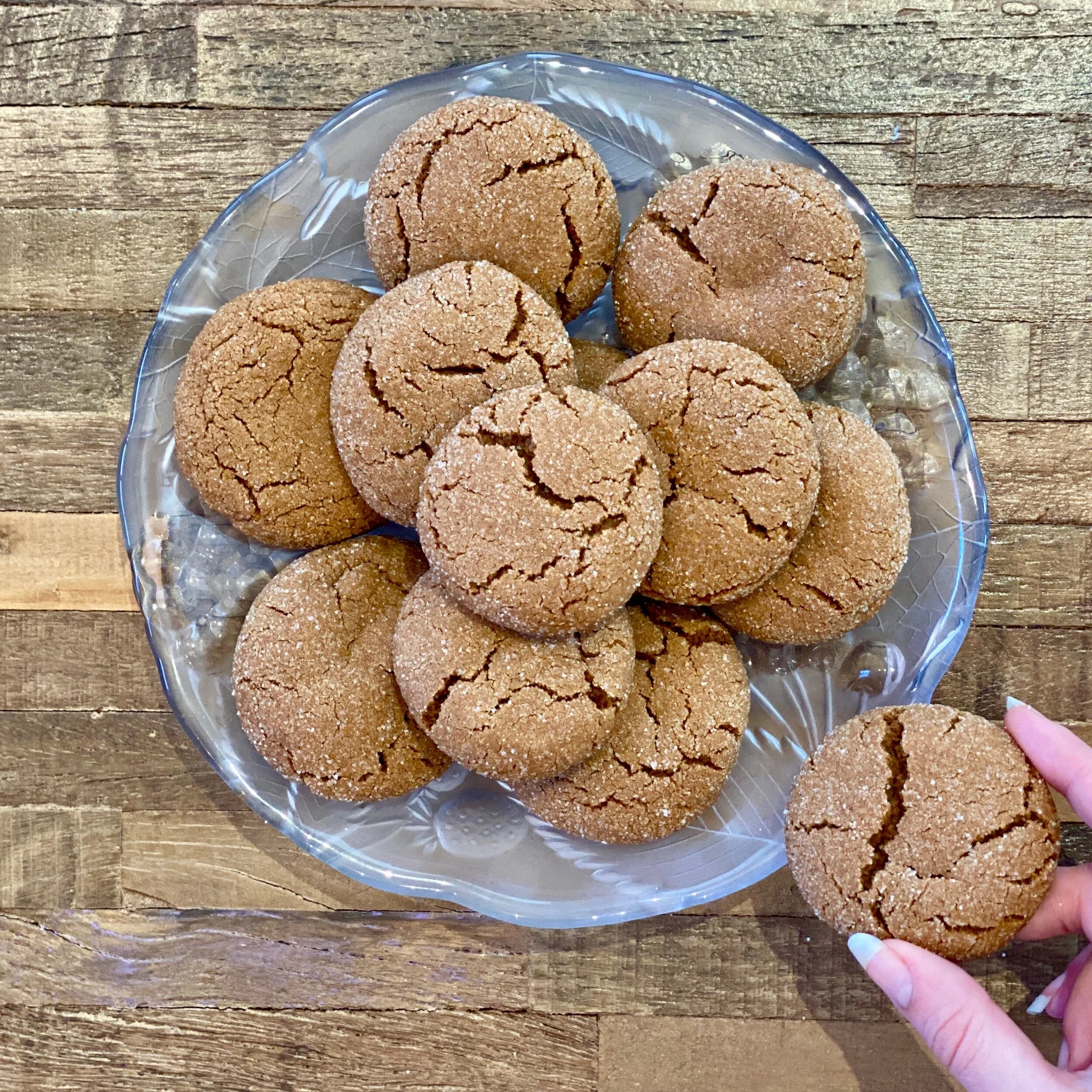 Sugar Coated Molasses Cookies - (Gluten Free)