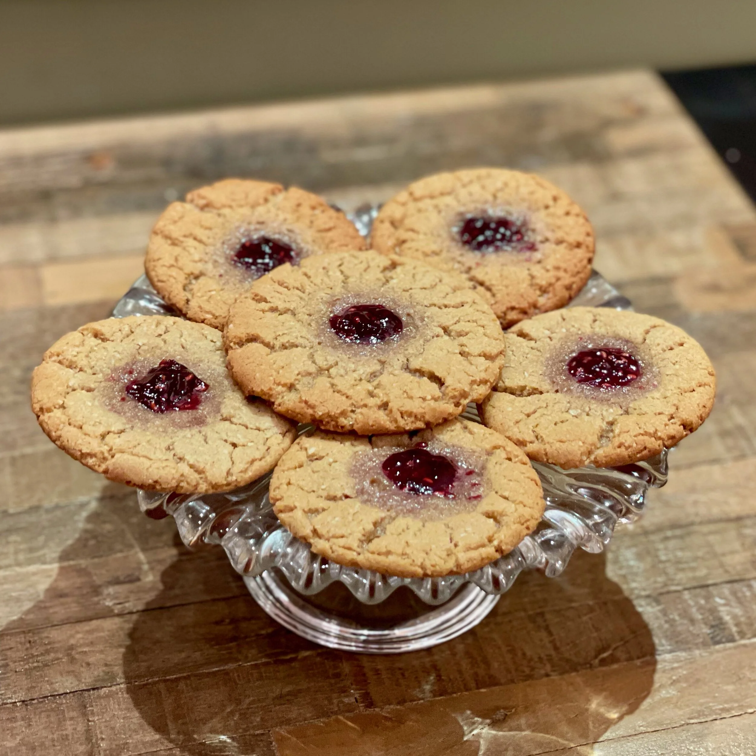 Peanut Butter Jelly Time Thumbprint Cookies