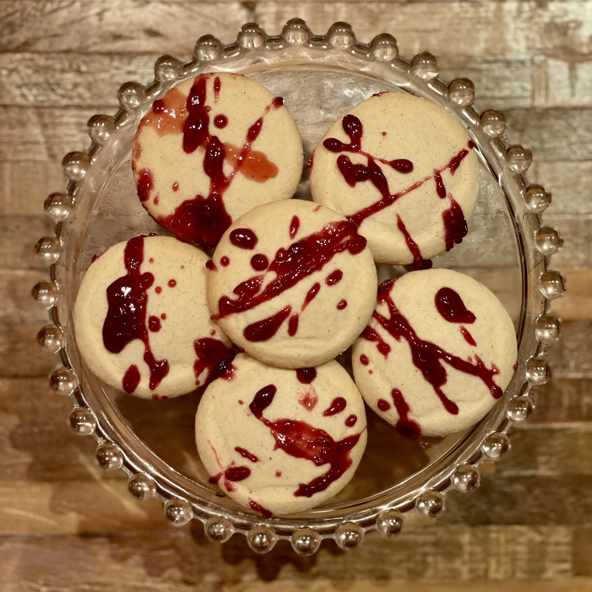 Halloween Blood Splatter Shortbread Cookies (+ Gluten Free Option)