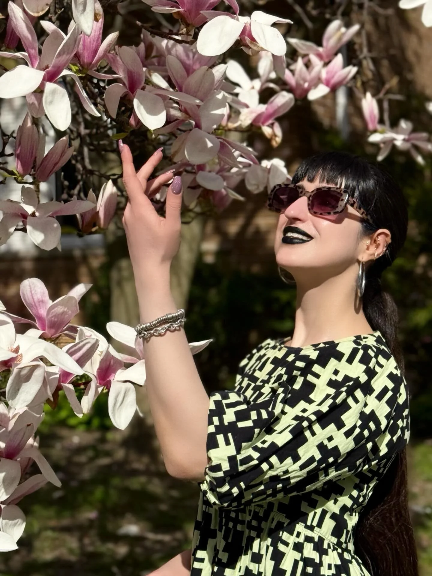 Blooms &amp; Brews ☕️.
&bull;
&bull;
&bull;
&bull;
#spring #springfashion #flower #makeup #ootd