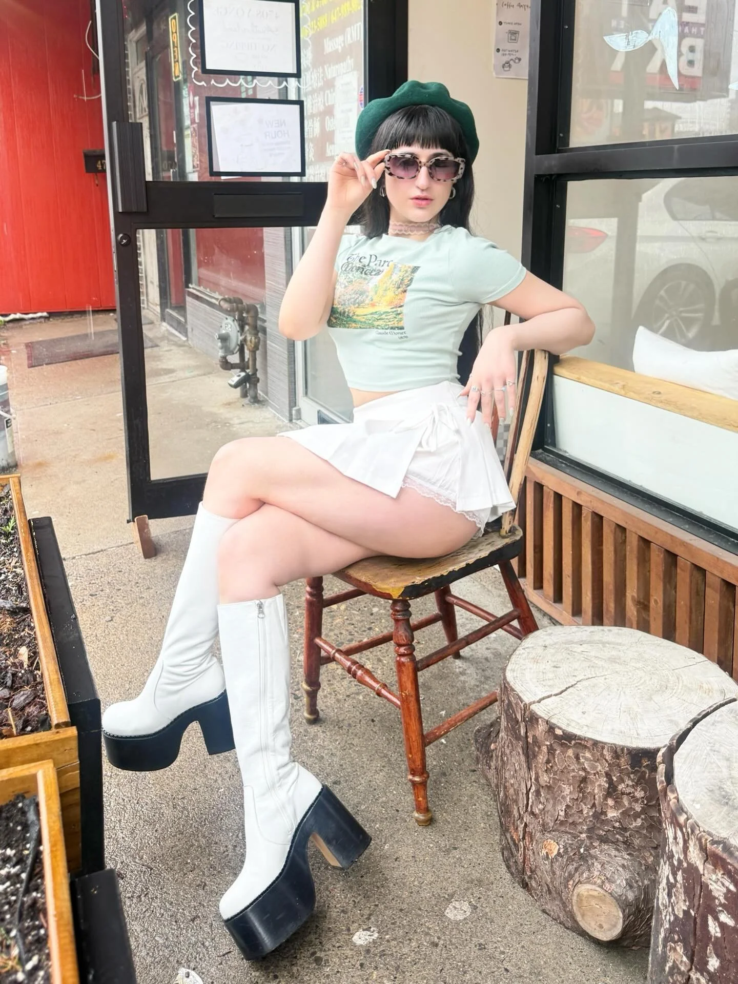 Swipe for horseplay 🐎.
&bull;
&bull;
&bull;
&bull;
#miniskirt #pleatedskirt #outfitinspo #styleinspo #summerfashion horseback riding horse riding knee high boots beret