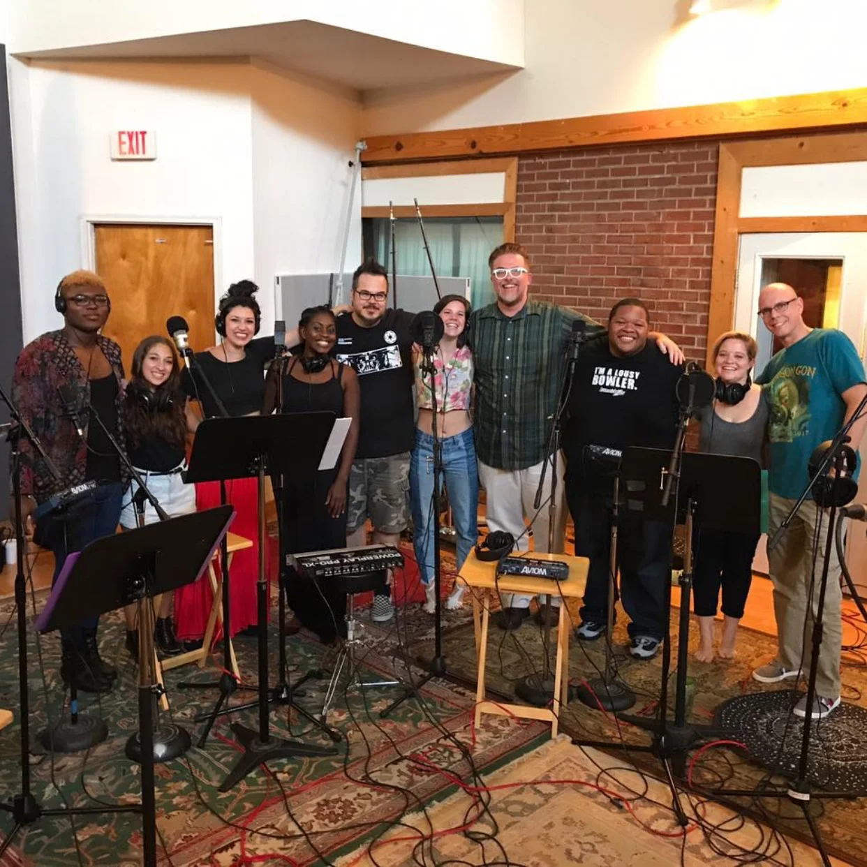 At the recording of the cast album!