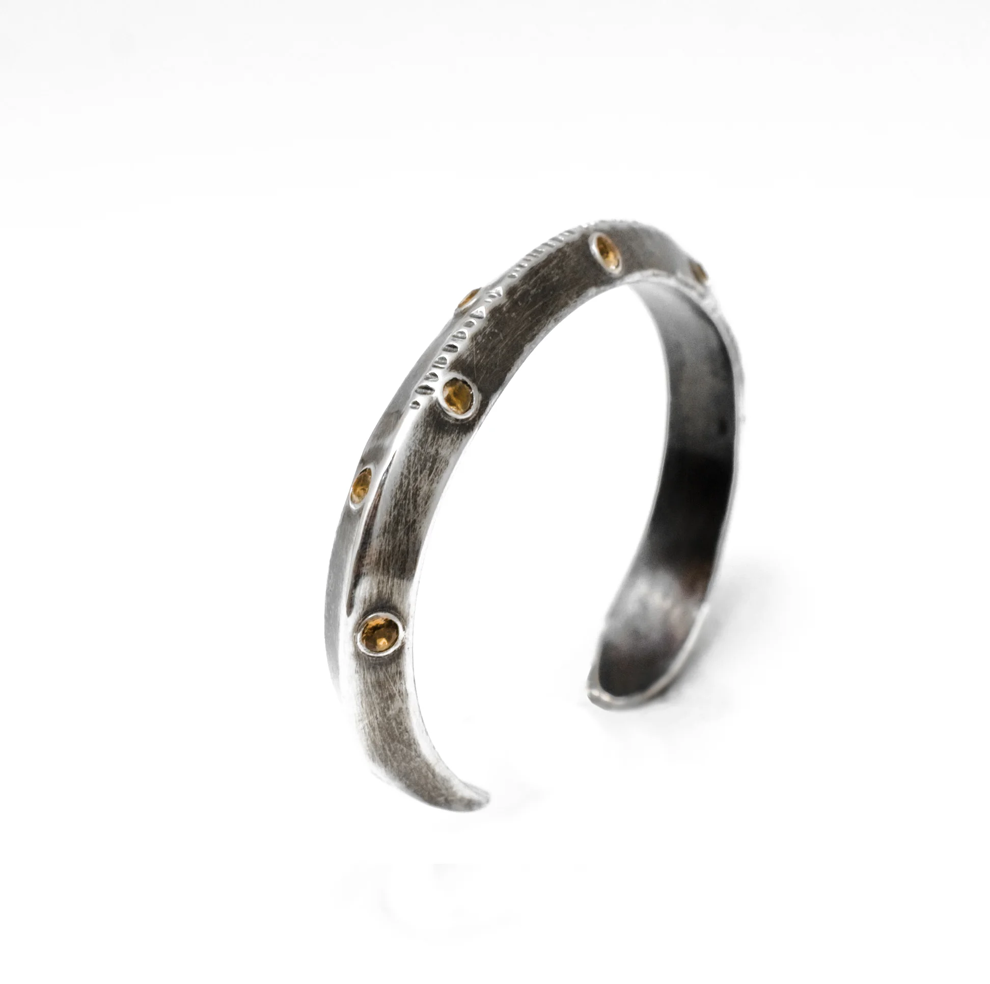 Hammered Stone Triangle Bracelet