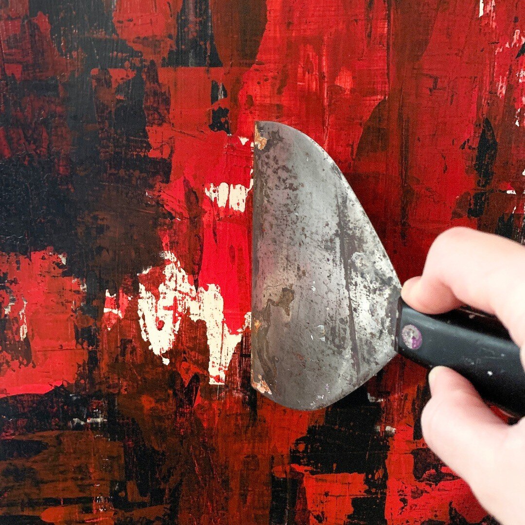 Laying down a little St. Patty's day paint! 
.
.
.
.
.
#happysaintpatricksday #minnesotaartist #paint #WIP #workinprogress #blackandred #abstractpainting #abstractartist #upnorth #upnorthmn #mn #texture #ladyartist #artistofinstagram #instaartist #ma