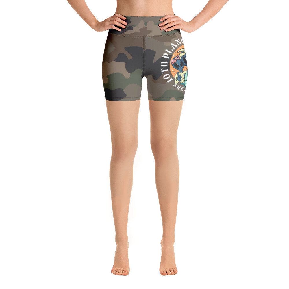 Womens Camo Yoga Shorts