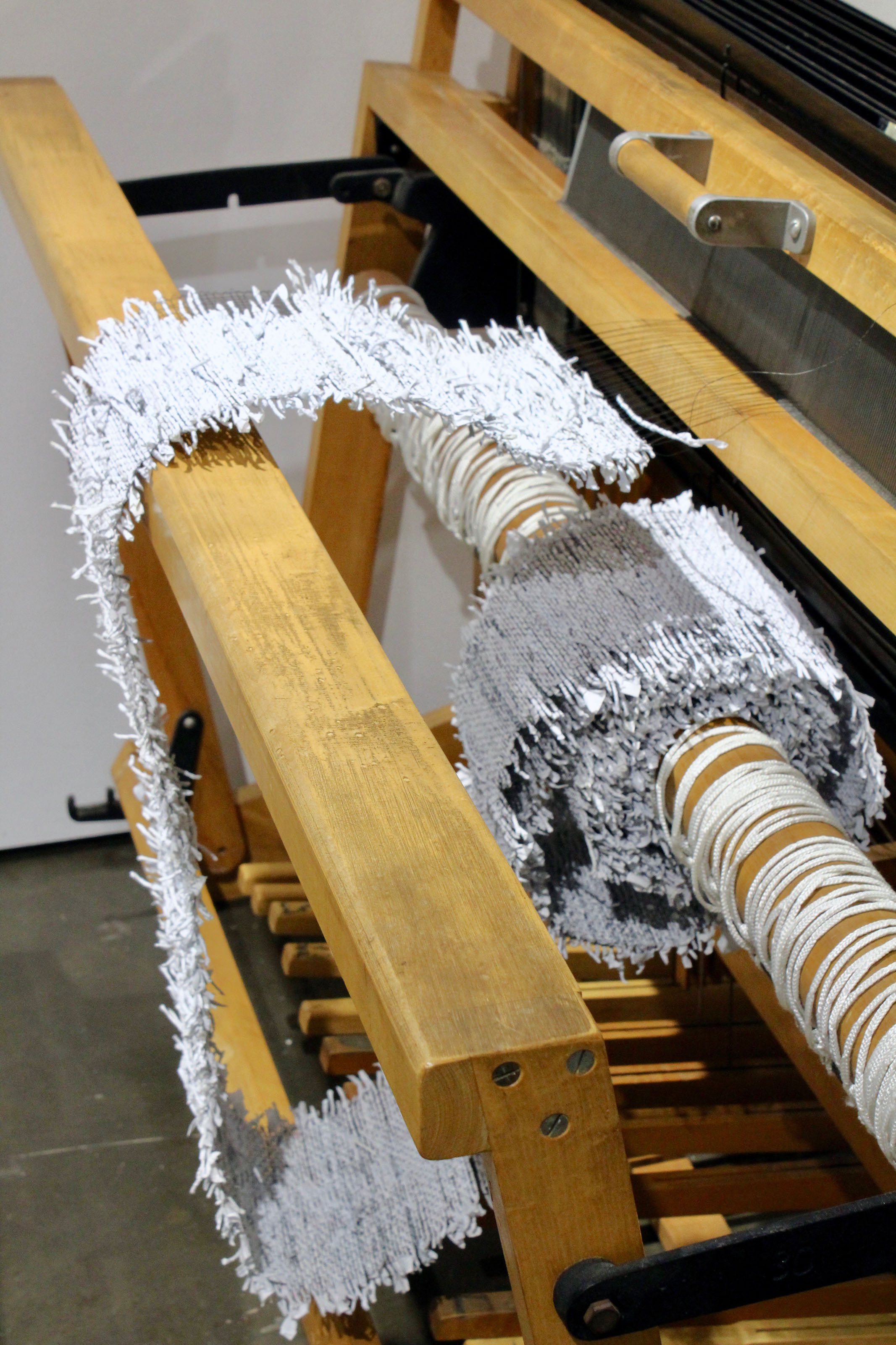  gallery view: In process on 72” floor loom - detail 