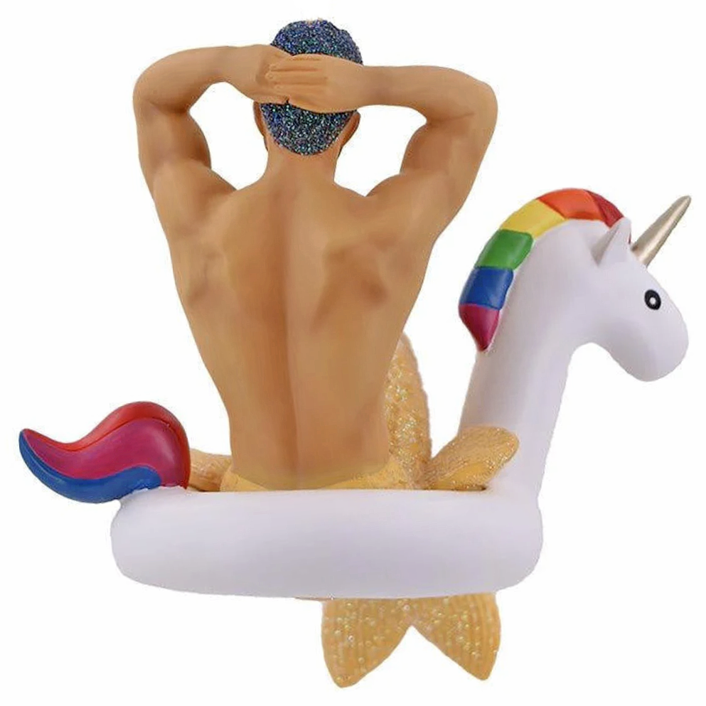 Mr Unicorn Merman (Back) - www.MermanBeach.com