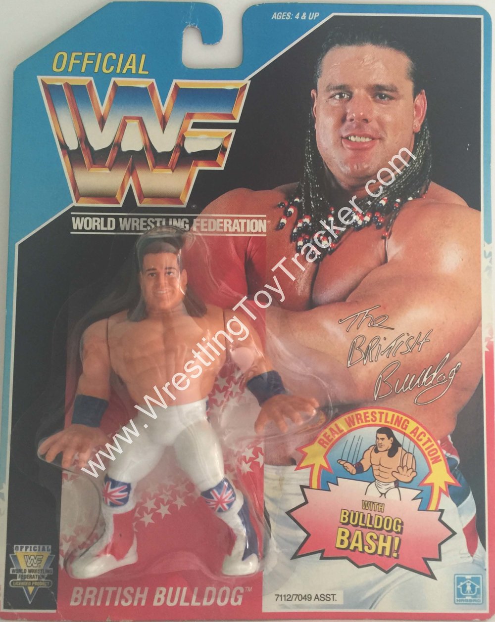 WWE THE BRITISH BULLDOG HASBRO WRESTLING FIGURE BIO CARD WWF SERIES 4 BIOCARD