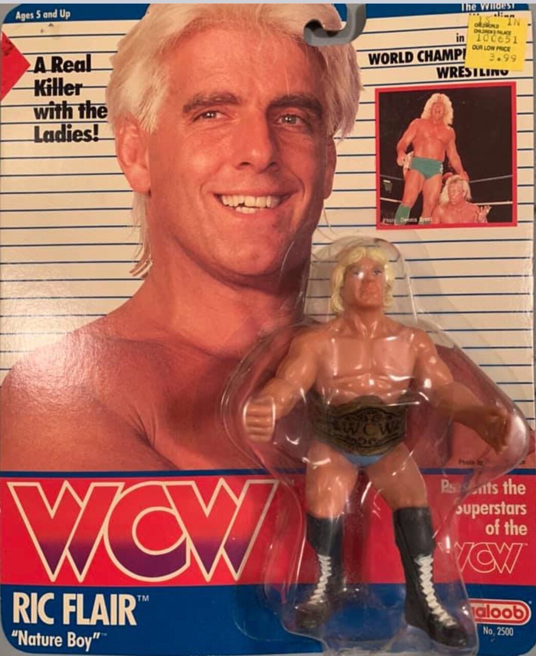 WCW Galoob 1990 Rick Flair Wrestling Figure WWE WWF 
