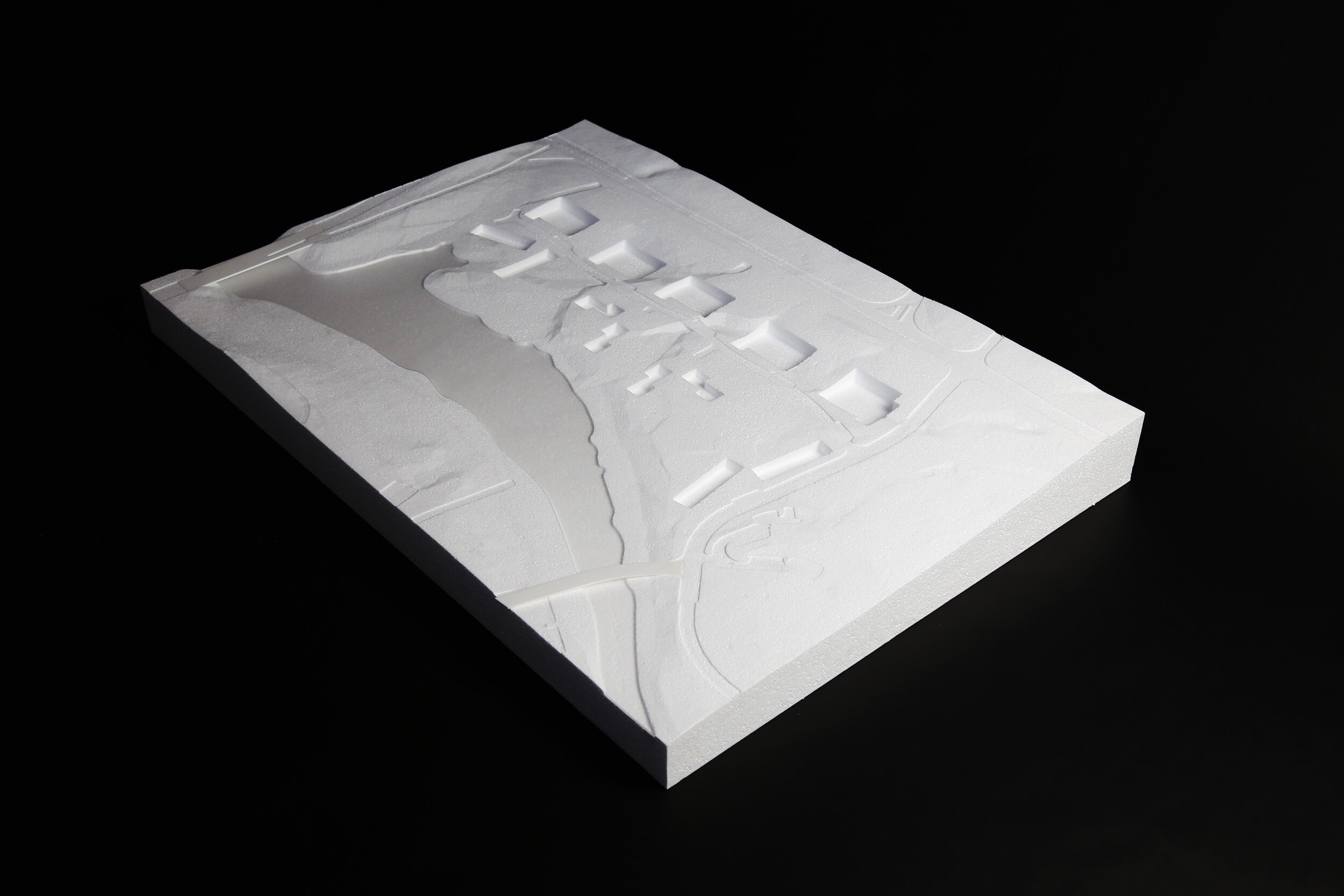  3D milling 2D custom bespoke architecture foam polystyrene model terrain site   