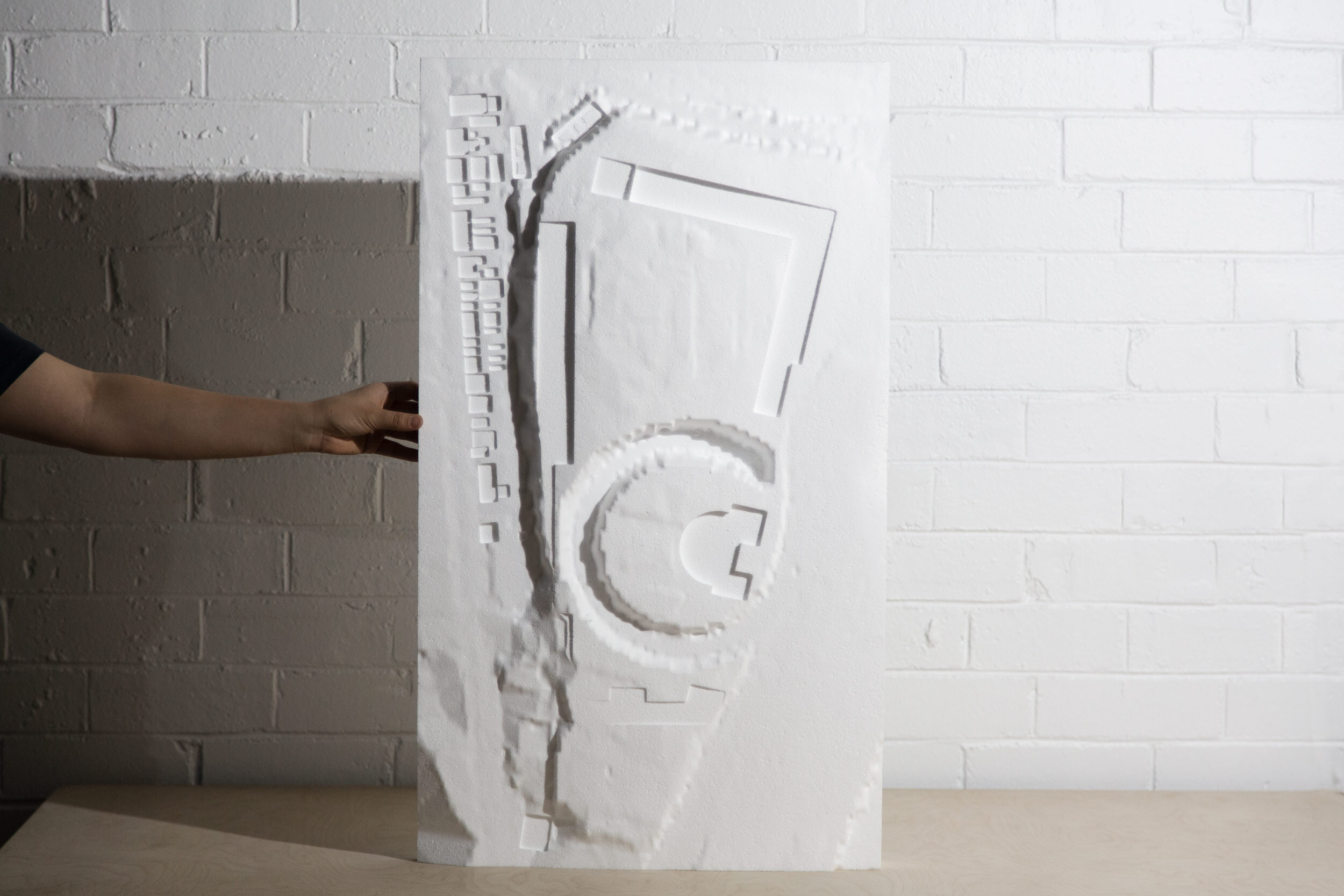  3D milling 2D custom bespoke architecture foam polystyrene model terrain site 