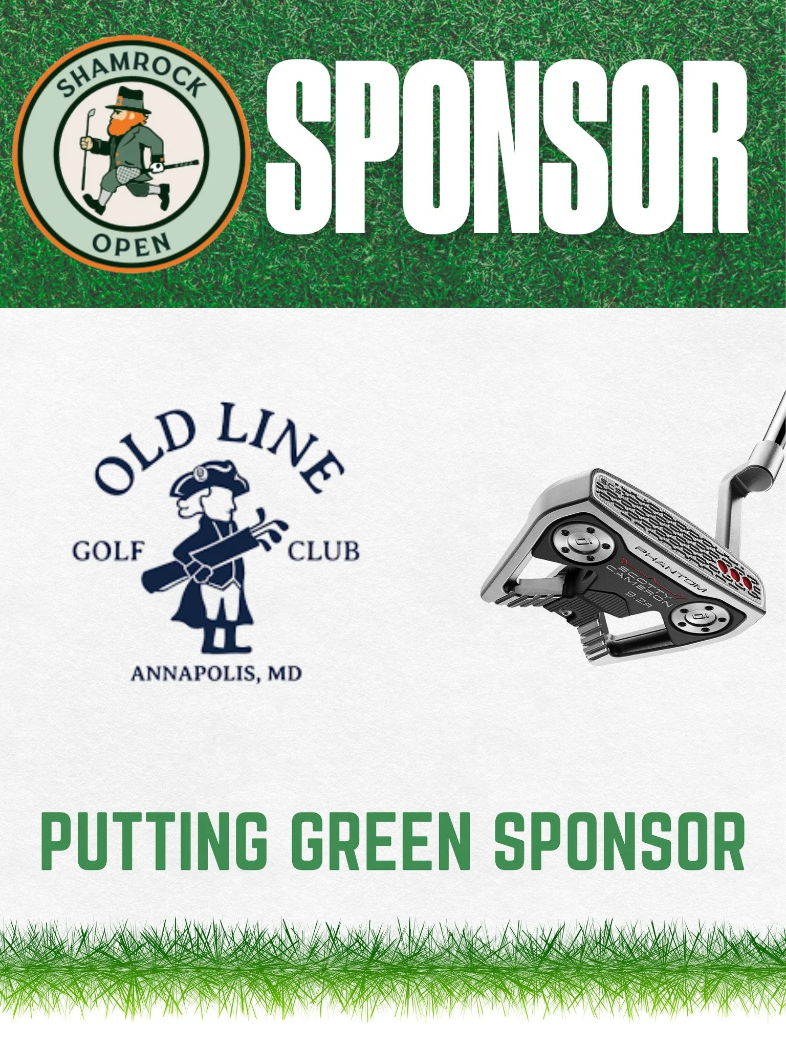 ⛳️ Sponsor Spotlight  @oldlinegolfclub 

We&rsquo;re excited to have Old Line Golf Club (Annapolis) as the Putting Green Sponsor for the Shamrock Open!

To kick off the event, they&rsquo;re bringing something special to the Mega Putt Contest, a Scott
