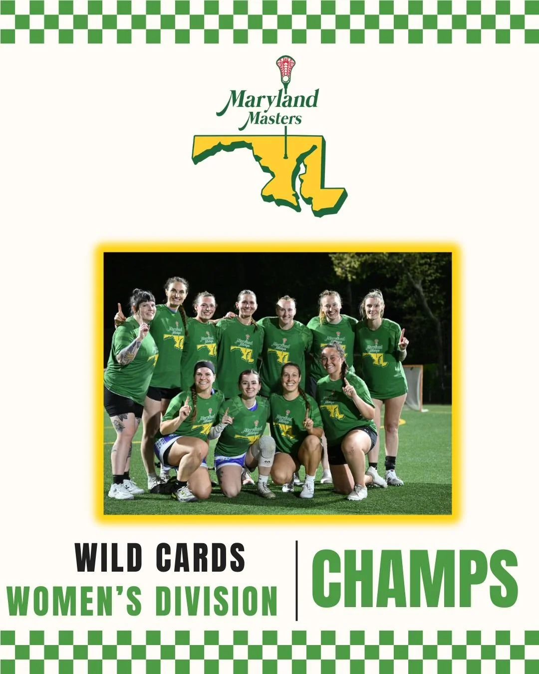 Wild Cards Women&rsquo;s Champs
Wild Cards on top 👑
Dominant run and earned it.
#MDLL #MarylandMasters