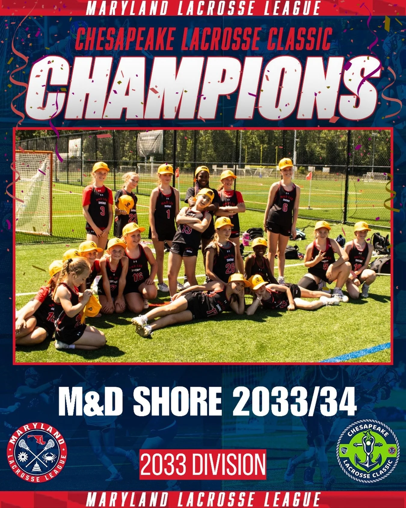 M&amp;D Shore 2033/34 🏆

🔥 CHAMPIONS 🔥

Congratulations to M&amp;D Shore 2033/34 on winning the Chesapeake Lacrosse Classic Championship!