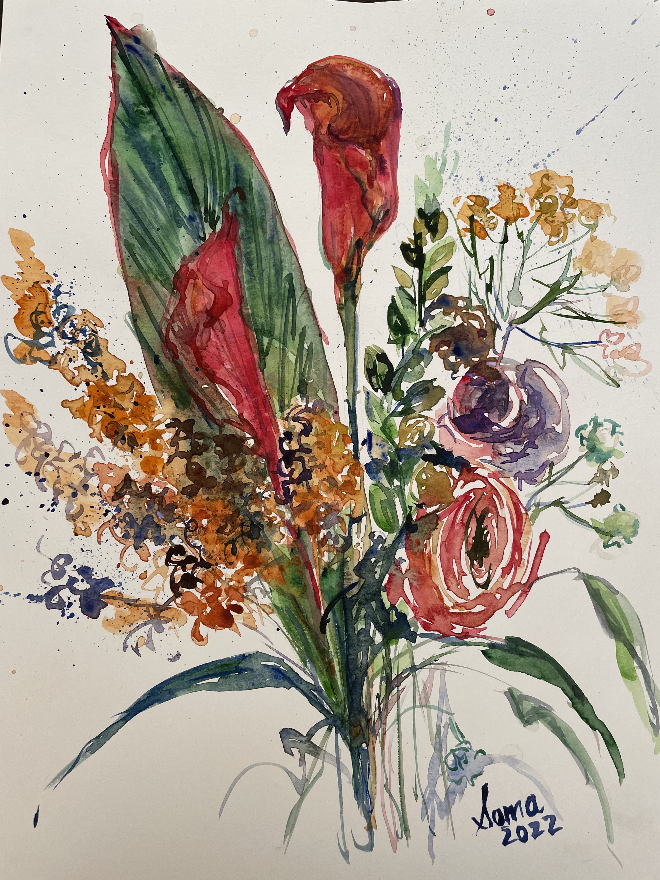 Floral 24 (Assortment) , watercolor, 14" * 11", $ 200