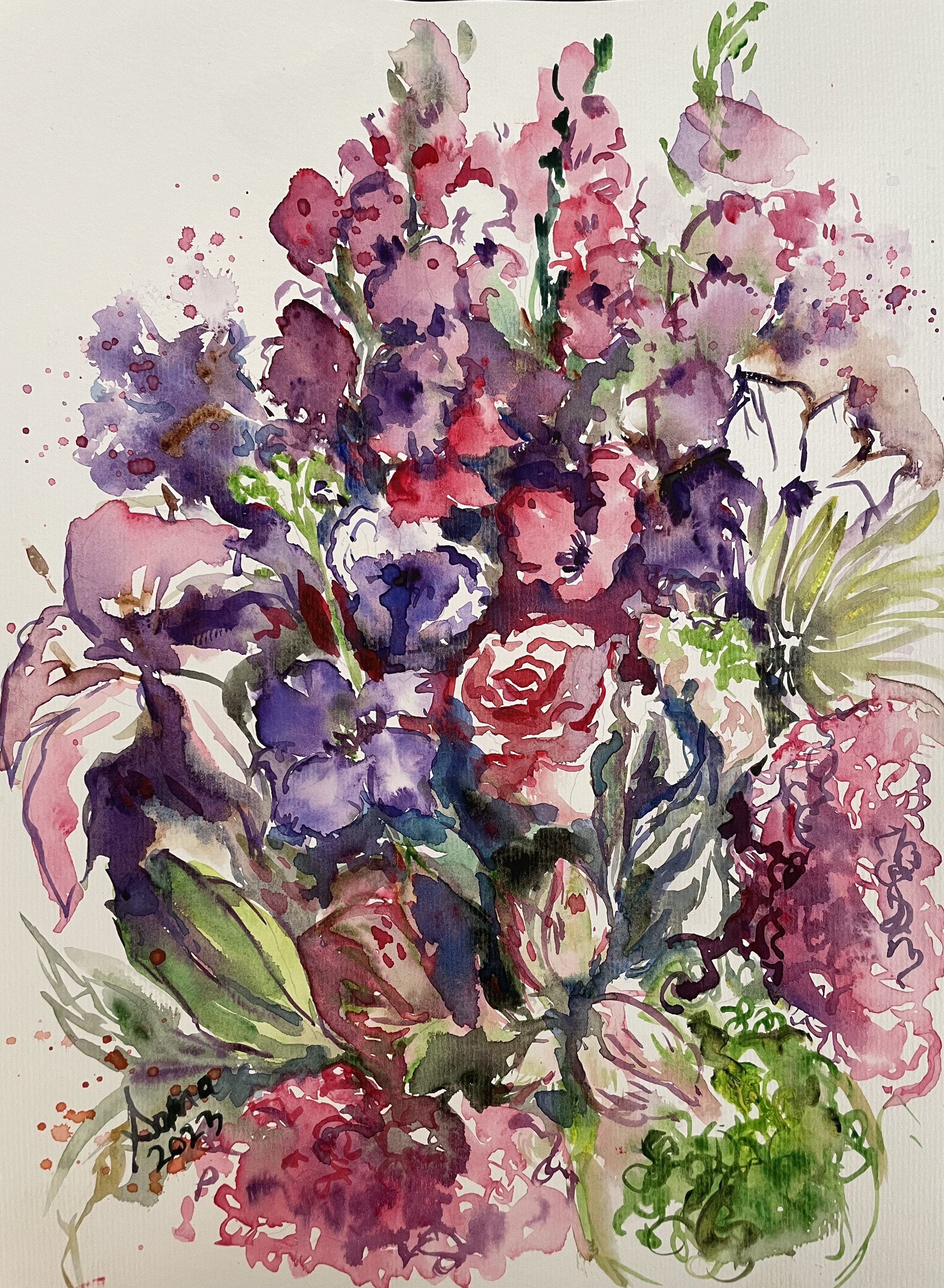 Floral 17 (Assortment), watercolor, 14" * 11", $ 200