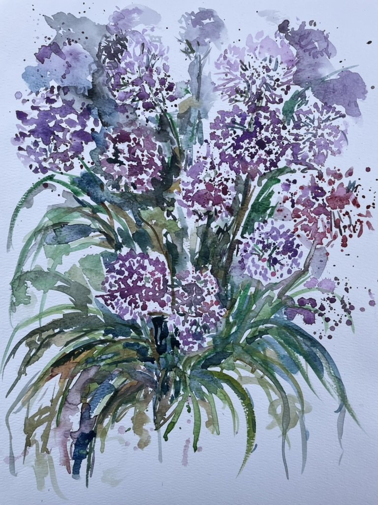 Floral 28  (bunches), watercolor, 14" * 11", $ 200